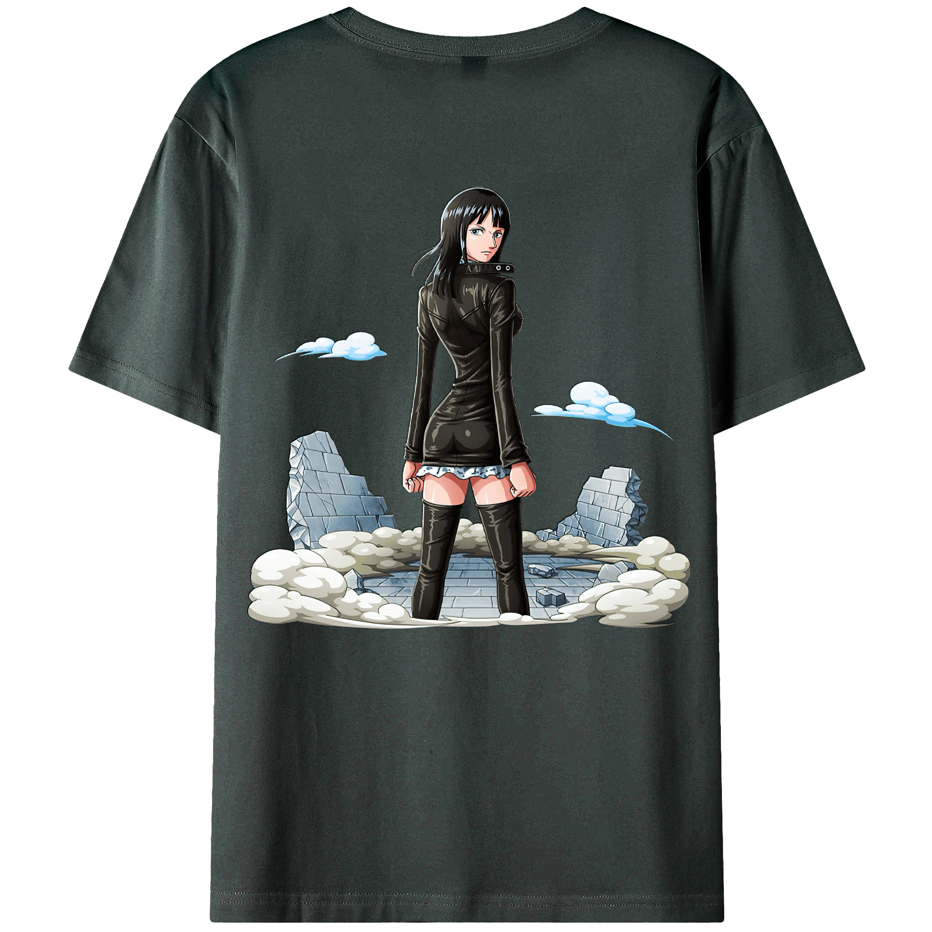 ワンピース ニコ・ロビン ONE PIECE Nico Robin 綿100％ メンズ半袖Tシャツ（バックプリント） 通気性